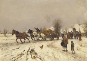 Kylä talvella, 1876